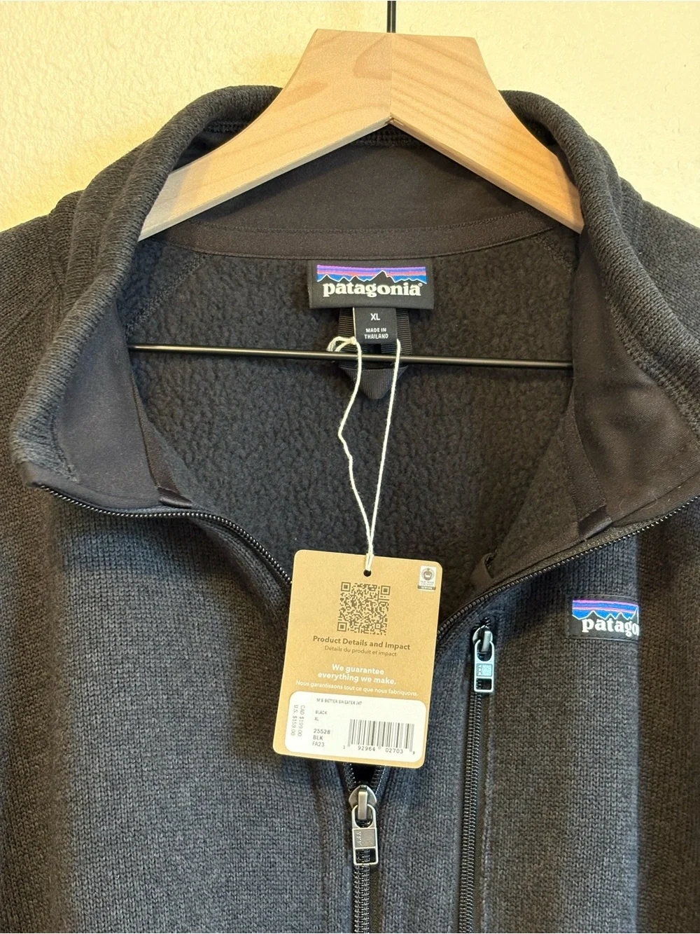 Patagonia NEW Men's Better Sweater Zip-Up Jacket Black XL Sustainable Cozy